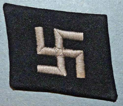 Latvian SS early collar tab (with swastika) - Original/Fake?