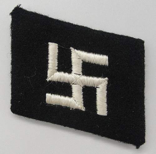 Latvian SS early collar tab (with swastika) - Original/Fake?