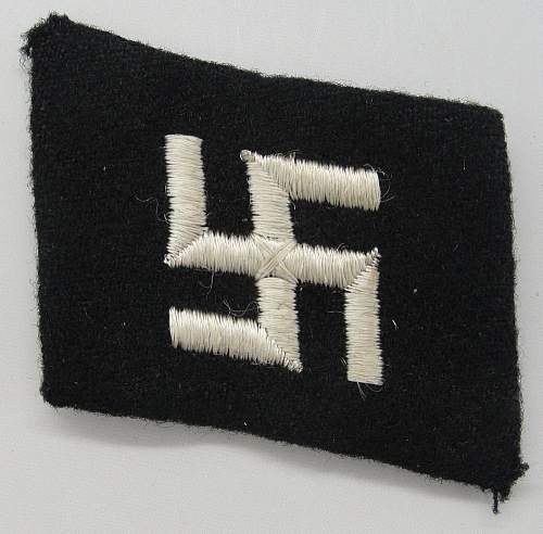 Latvian SS early collar tab (with swastika) - Original/Fake?