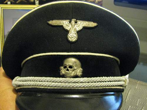 black SS officer cap fake