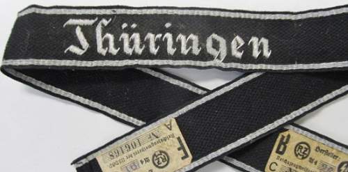 Thuringen cuff title, hand embroidered?