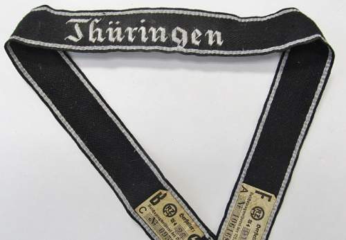 Thuringen cuff title, hand embroidered?
