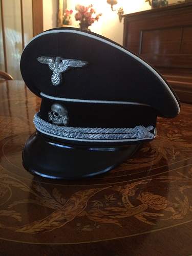 black SS officer's cap