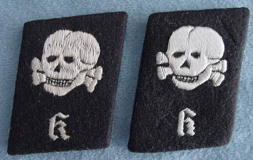 Info needed : SS concentration camp skull K collar tabs totenkop