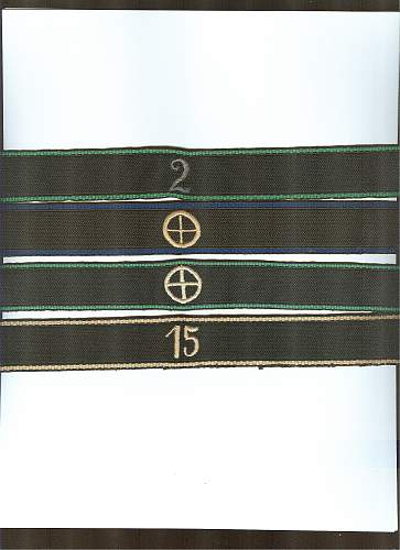 Cuff titles of the Allgem. SS with colored borders.