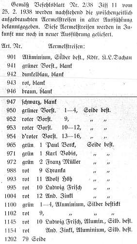 Cuff titles of the Allgem. SS with colored borders.