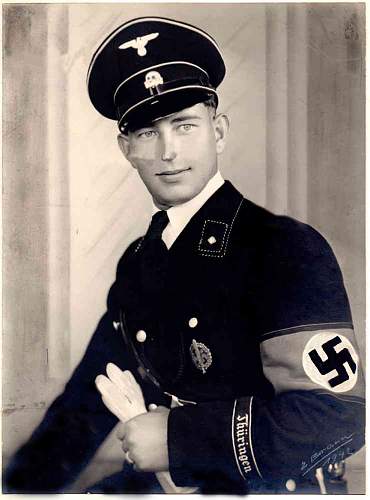 Black SS uniform in wear, 1943