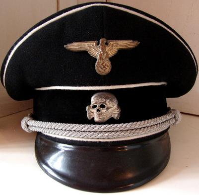 a black SS officer's cap of early make