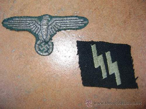 SS Sleeve eagle and runic collar tab