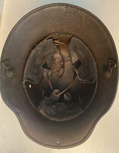 Imperial German helmet with mimikri camo with battle damage