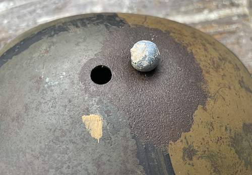 Imperial German helmet with mimikri camo with battle damage