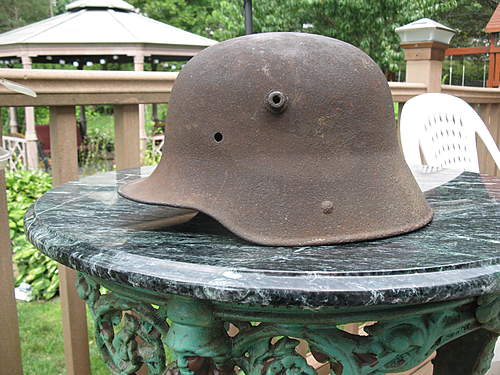 Rusty old helmet