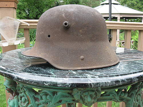 Rusty old helmet