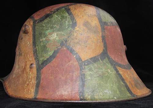 Austrian M17 Camo Helmet with bring back provenance.