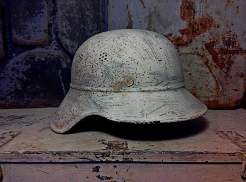 Luftschutz helmets 'attic/barn finds'