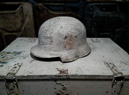 Luftschutz helmets 'attic/barn finds'