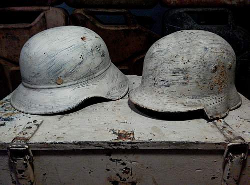 Luftschutz helmets 'attic/barn finds'