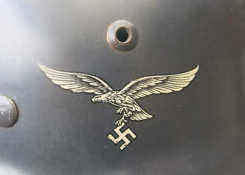 Luftwaffe SE64 double decal M35  helmet