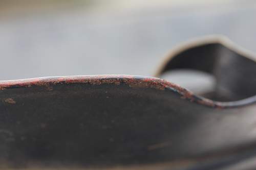 Luftschutz helmet with decal.