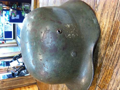 M35 dd heer se64 helmet with field applied overpaint