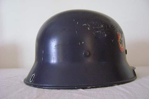 Double Decal M34 Fire/Police Helmet - Rare Gray Paint