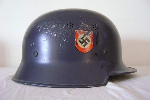 Double Decal M34 Fire/Police Helmet - Rare Gray Paint