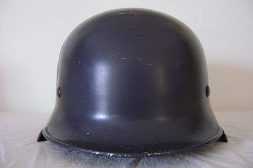 Double Decal M34 Fire/Police Helmet - Rare Gray Paint