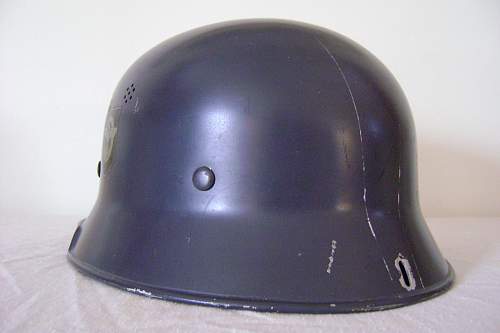 Double Decal M34 Fire/Police Helmet - Rare Gray Paint