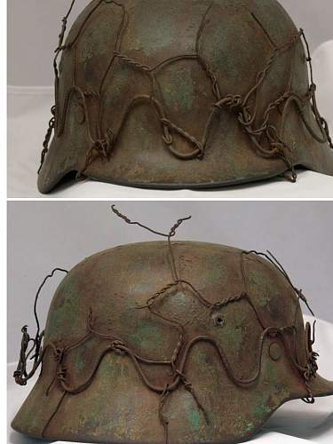 M42 helmet with nalf wire basket net