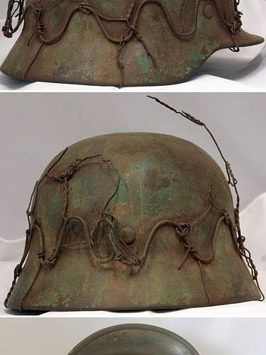 M42 helmet with nalf wire basket net