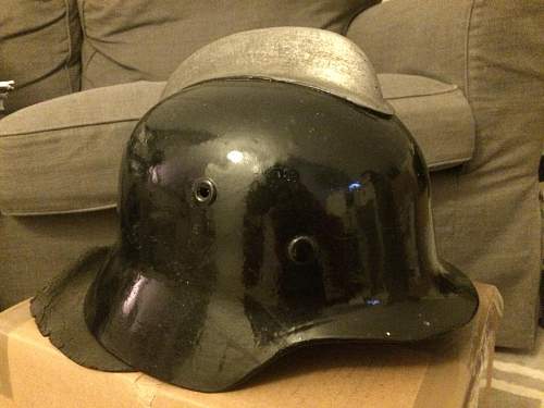 Reused NS64 M40 Stahlhelm by fire brigade.