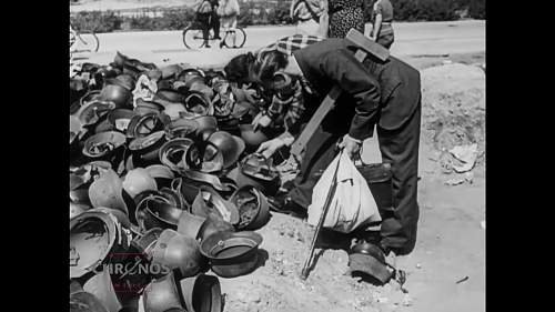German helmets made into pots and pans