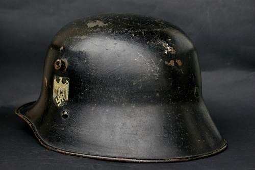 Austrian M17  Helmet  used  by early  Bahnschutz