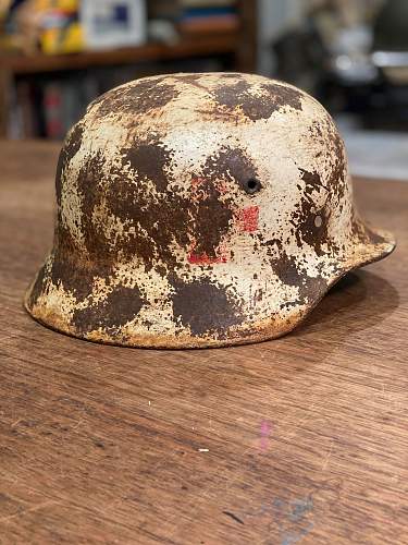 WWII Medic Camo Helmet (I believe this is fake but how fake is it?)