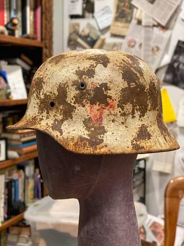 WWII Medic Camo Helmet (I believe this is fake but how fake is it?)