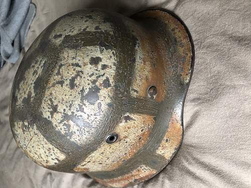 unusual camo german helmet  what do you think?