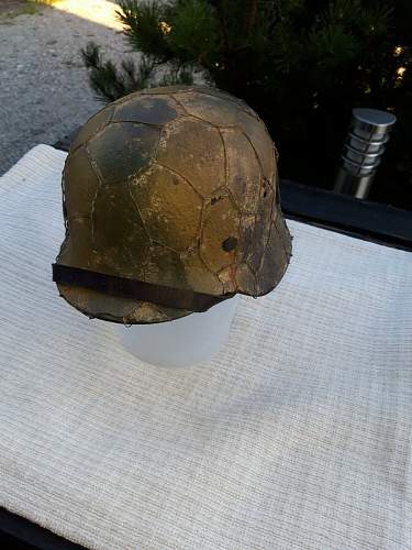 Camo M40 helmet w/ wire basket