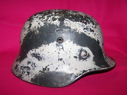 M35 interesting white camo steel helmet