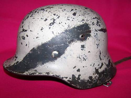 M35 interesting white camo steel helmet