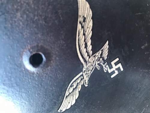 WWII Double Decal? Helmet of the Luftwaffe