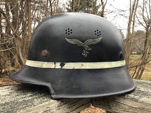 M34 Double Decal Luftwaffe Crash Crew Helmet - “Hairy Bird” Adler Decal