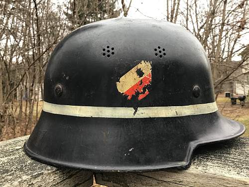 M34 Double Decal Luftwaffe Crash Crew Helmet - “Hairy Bird” Adler Decal