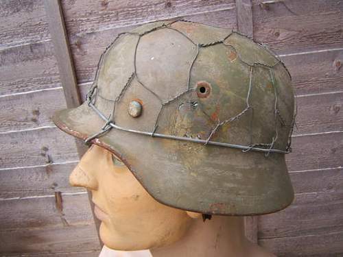 WW2 German Army Chickenwire M40 Helmet--Real or Fake?