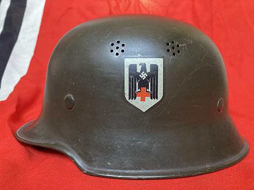 Red cross helmet