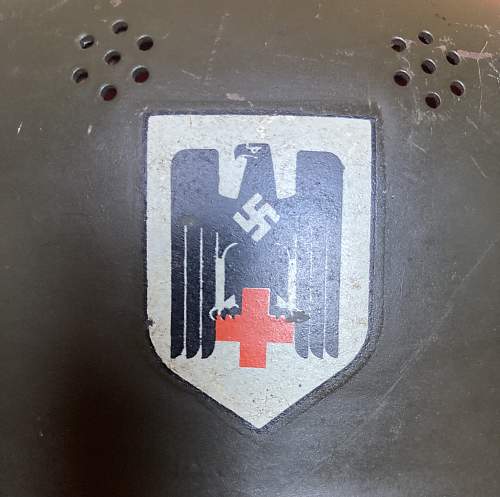 Red cross helmet