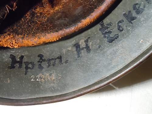 &quot;Hptm H Eckel Marked Helmet..Owner Research Help !