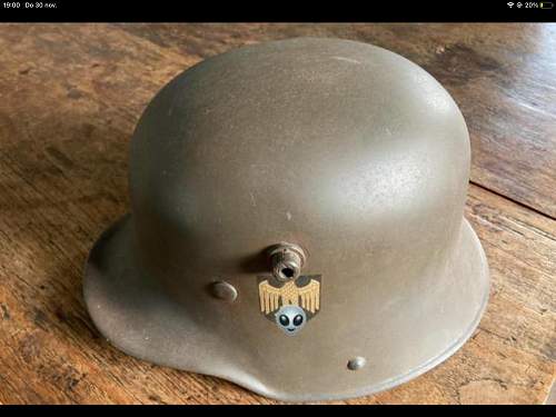 Ww1 m16 ww2 reissued German helmet.