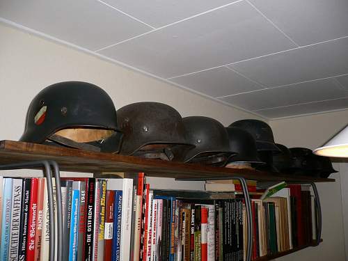 German helmets.