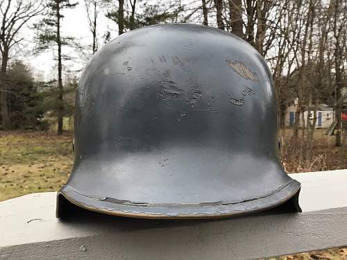 A Pair of Double Decal Luftwaffe Vulkanfiber Parade Helmets - Interesting Decals