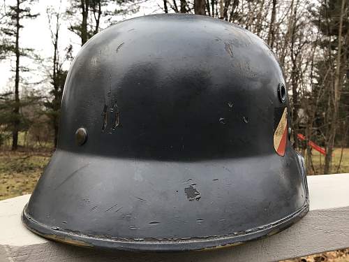 A Pair of Double Decal Luftwaffe Vulkanfiber Parade Helmets - Interesting Decals